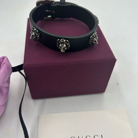 Unisex Gucci, leather bracelet with lion head made in Italy - Picture 1 of 11